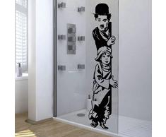 vinilo decorativo "Charles Chaplin, The Kid". Color negro. Medidas: 30x110cm.