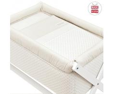 Cambrass Star - Minicuna con tijera de madera, color beige