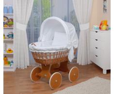 WALDIN Cuna Moisés, carretilla portabebés XXL, 2 colores a elegir,blanco