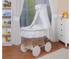 WALDIN Cuna Moisés, carretilla portabebés XXL, 9 colores a elegir, blanco