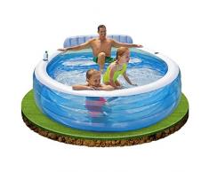 Intex - Piscina hinchable con sillón, 224 x 216 x 76 cm, 640 l (57190NP)