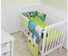 Tots by Smartrike 240-103 Joy juego de cama de Rabbit, de manta, y protector para cuna de, de 100 por ciento Bauwollsatin, relleno 100 por ciento poliéster, edredón: 100 x 120 cm, y protector para cuna de: 32 x 176 cm, sábana