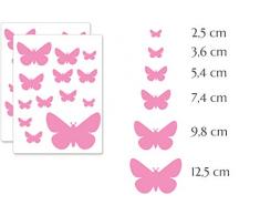 PREMYO 25 Mariposa Pegatinas Pared Infantil - Vinilos Decorativos Habitación Bebé Niña - Fácil de Poner Rosa