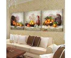 3 Unidades Moderna Lona Cocina Fruta Cuadros Para la Sala de estar Impresión Pinturas Murales Pintura Al Óleo Sobre Arte Imagen Modular Sin Marco