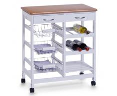 Zeller 13774 - Carrito de cocina de MDF (66 x 36 x 76 cm), color blanco/bambú