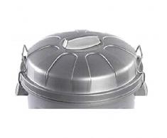 PLASTIFORTE Cubo de Basura con Tapa 100 litros basurero Gris con Asas de presión