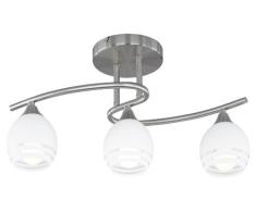 Trio 605600307 Serie 6056 - Plafón con 3 luces, bombillas excluidas, E14, 40 W, 230 V, A++, E, IP20, 27 x 50 x 20 cm, metal, níquel mate