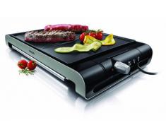 Philips HD4419/20 - Plancha Grill Placa estriad y lisa 2300 W con termostato ajustable, superficie antiadherente de la placa, elimina la grasa