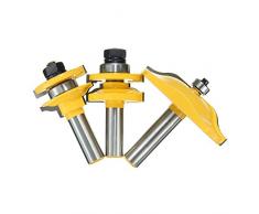 3Pcs 1/2 Pulgada Caña Router Bit Set EsportsMJJ Dos Flautas Panel Levantado Puerta De Gabinete Router Bit Set