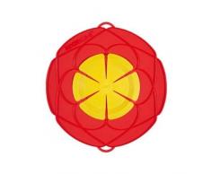 Flor de cocina pequeña 25,5 cm - evita el derrame de líquidos al hervir, color rojo