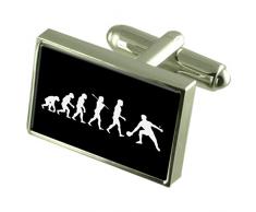 Evolución Ape Man tenis de mesa gemelos Crystal Clip de corbata Bar Box Set grabado