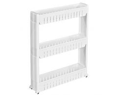TecTake Estantería para nichos Carrito de Cocina estantería de baño con Ruedas - Varias tamaños - (3 Niveles | No. 401628)