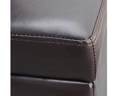 vidaXL Banco Baúl Acolchado Madera Tela PVC Marrón Banquito Cofre de Pasillo