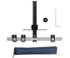 Quick-Set Gabinete Hardware Jig/Punch Localizador Herramienta Guía de perforación Plantilla de madera Doweling para la instalación de asas, pomos en puertas y cajón Pull, negro