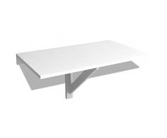 vidaXL Mesa Plegable de Pared Blanca 100x60 cm Mesita Auxiliar Abatilble Muro