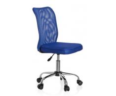 hjh OFFICE 685969 silla para niños KIDDY NET tejido de malla azul, ergonómica, cómoda, fácil de limpiar, malla transpirable, base cromada, estable, color vivo, silla escritorio, silla juvenil