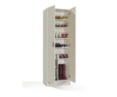 Habitdesign 007146O - Armario zapatero multiusos, color Blanco, dimensiones 180 x 59 x 37 cm de fondo