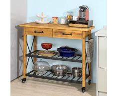 SoBuy Carrito de Servir, Estantería de Cocina, Carrito de Cocina Móvil,FKW57-N,ES
