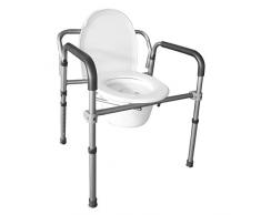 Intermed – Silla con inodoro, 4 en 1, plegable, de aluminio