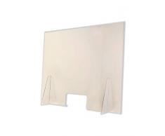 Pantalla Protección Mostrador 100x80cm - Fabricada en PET transparente - Mampara para Mostradores de Tiendas - Separador Transparente para Supermercados, Farmacias, Gasolineras y Comercios