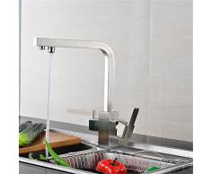 LHbox Tap Grifo de Cocina de tobera pulverizadora Brass 3 características Agua Pura Agua del Grifo Grifo de Cocina Cocina amueblada Plato Grifo Lavabo de Manos Manejar Grifo Pulido