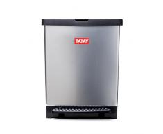 Tatay Trend-Cubo de basura para cocina fabricado en PP metalizado con 25 litros de capacidad-Sistema de apertura a pedal, 33.5 x 31 x 42 cm