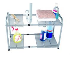 FunkyBuys® 2 Nivel ajustable expandible (SI-K1004) para colocar debajo del fregadero Estante
