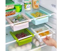 Bluelover Cocina Plástico Nevera Nevera Rack de almacenamiento Congelador Estante Holder Cocina Organización Azul