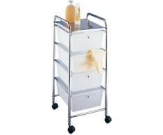 WENKO 16612100 Cajonera Messina - 4 cajones, Acero, 33 x 80.5 x 39 cm, Cromo