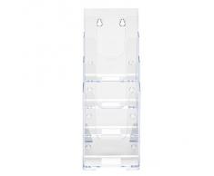 Deflect-o 77701 - Soporte de pared o mesa para folletos (4 niveles, 1/3 de A4), transparente