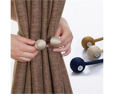Imán para Cortinas, de la Marca IHC, con Detalle de Bola de Gancho para Abrazaderas de Cortina, Hebillas de Europa, Cuerda, Set de 2