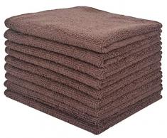 VIVOTE Paquete de 9 Paños de Limpieza de Microfibra Trapos de Cocina Paños de Lavado Multiusos 30 cm x 30 cm (Marrón)