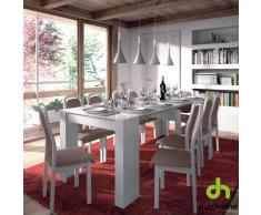 Habitdesign 004580BO - Mesa de comedor consola extensible hasta 235 cm, acabado blanco brillo