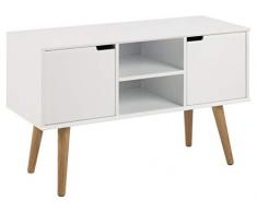 AC Design Furniture Aparador Mariela, Puertas 2 Piezas, Piso 1 Pieza de Madera, Blanco, 96 x 38 x 62.5 cm