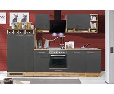 respekta cocina cocina pequeña Bloque de Cocina Cocina Amueblada y Equipada 310cm Roble SILVESTRE Gris