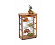 Arredamenti Italia 530 GASTONCINO carrito de cocina de madera de haya Cherry 84 x 59 x 30 cm