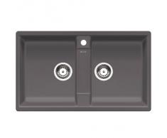 BLANCO ZIA 9 Lavabo sobre-encimera Rectangular - Fregadero (Lavabo sobre-encimera, Rectangular, Gris, 2 senos, Rectangular, 375 x 450 mm)