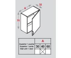 FINSA - MODULO COCINA EXCELENCE ALTO PUERTA, INTERIOR BLANCO (70x40x30, Blanco)