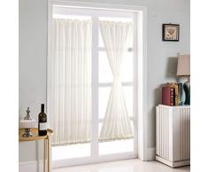 SIMPVALE 1 Pieza Cortina Visillos Translucida Cortina para Puerta de Patio, Paneles de Puerta, Balcon, Blanco, 25" Ancho x 40" Altura