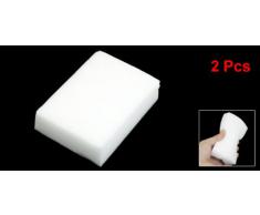 Cocina Agua Absorbente Esponja De Limpieza Bloque Limpiador Blanco 2 Piezas