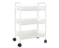 Taylor & Brown Unidades de Almacenamiento de Malla, Resistente de Metal, estantería Multiusos Carrito Camarera, Carrito, Apto para Cocina, casa, Oficina, baño, Blanco, 3 Niveles