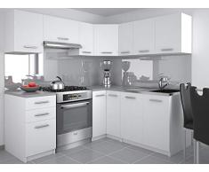 Muebles Cocina Completa, 300 cms, Modulos de cocinas ref-15 (Blanco)