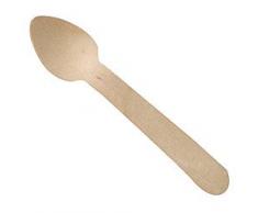 Plastico cd904 de madera cuchara de postre (100 unidades), color marrón