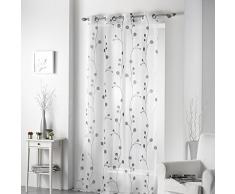DOUCEUR DINTERIEUR Cortina, Tela, Blanco y Plateado, 240x140x1 cm
