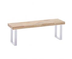 Adec - Loft, Banco Asiento Industrial Acabado en Roble Salvaje y Patas Metalicas Color Blanco, Medidas: 120 cm (Largo) x 34 cm (Ancho) x 47 cm (Alto)