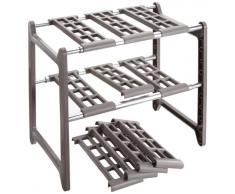 Wenko 2768010100 - Estantería para armario de fregadero (distribución ajustable, 44-82 x 39 x 28 cm), aluminio y plástico