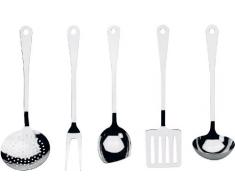Alessi AJM19S5 L - Juego de utensilios de cocina (5 piezas), en acero brillante