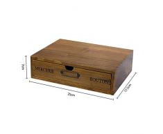 Cajones de Almacenamiento de Madera Retro, Aesy Gabinete de Escritorio para la Joyería Organización Cosmética 1/2 / 3-Capa Cajones (1 Cajónes, Marrón)