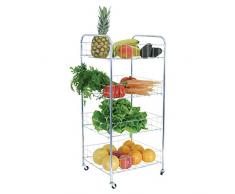 MSV MS292 - Carrito de cocina multiusos, 4 niveles, acero, color blanco