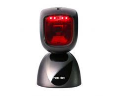 Honeywell Youjie HF600 1D/2D Fotodiodo Negro Fixed Bar Code Reader - Lector de código Barras (1D/2D, Fotodiodo, Code 39, Data Matrix,PDF417,QR Code, 620 NM, 0-360°)